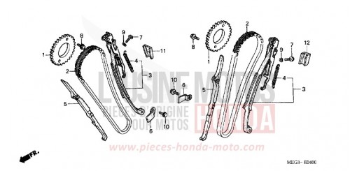 CAM CHAIN/TENSIONER VT750C5 de 2005